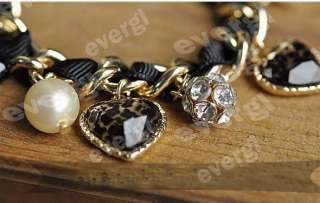Be Careful The Bracelet Peach Heart leopard Pattern and Color May be 
