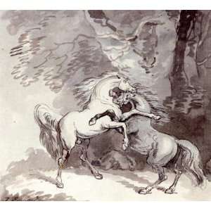 Made Oil Reproduction   Thomas Rowlandson   24 x 22 inches   Horse 