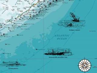 Florida Keys Shipwreck Chart   Nautical Chart Print Map  