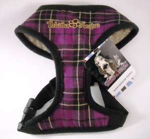 Tartan Agatha Angus Soft Dog Harness Collar   Purple Plaid  