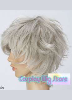 Fashion Anime Cosplay Short Grey Skin Top Hair Wig A368  