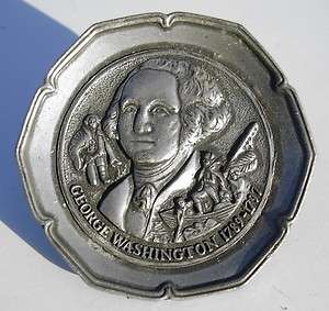 Vintage Miniature GEORGE WASHINGTON PEWTER PLATE American Collectors 