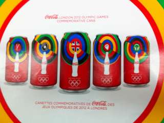 Coca Cola London 2012 Olympic Cans from Canada   Set of 5  