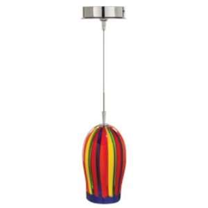 Alico Pendina Single Lamp Pendant with Vertical Rainbow Glass Matte 