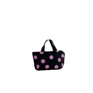    Lunch Tote Insulated Bag Black with Pink Polka Dot