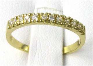 R00310B 14K solid gold 0.3ct CZ round pave band  