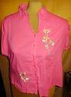   Size Shirt 22/24W pink floral embroidered button short sleeve CATO