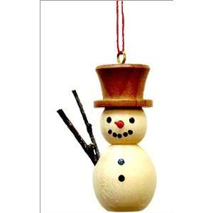  Alexander Taron Natural Wood Snowman Ornament