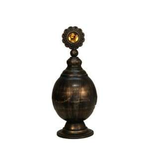 VIP TUSCAN FINIAL W/ AMBER MEDALLION TOP ACCENT DECOR  