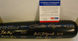 Pete Rose autographed 3000 hits HOF black bat PSA/DNA  