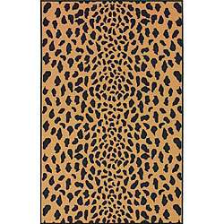   Collection Leopard Animal Print Gold Rug (45 x 69)  