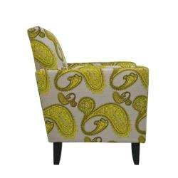   HOME Sutton Modern Lemongrass Paisley Arm Accent Chair  