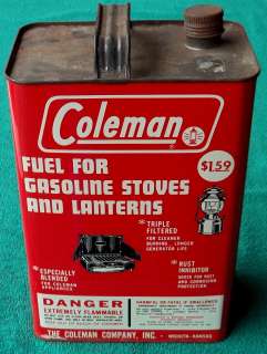 Vintage Coleman One Gallon Lantern Fuel Can Stove Antique Cooking Tin 