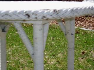 WICKER OCCASIONAL TABLE RUSH SHABBY CHIC ANTIQUE  