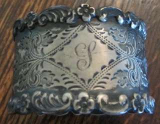 Antique 1902 Sterling Silver London Napkin Ring Holder  