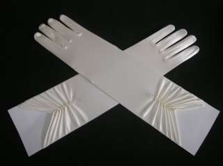 White Evening Opera Wedding Satin Gloves Long 37CM In Stock  