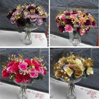 30cm/11.81 Artificial Silk Rose Arrangement Flower 4 Color Home 