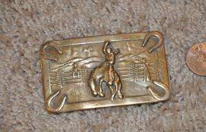 1940s 1950s Early Type Stamped Metal Rodeo Belt Buckle  