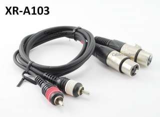   XLR Female to 2 RCA Male Plug Y Splitter Cable, CablesOnline XR A103
