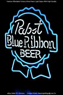 Pabst Blue Ribbon PBR LOGO PUB DISPLAY STORE BEER BAR REAL NEON LIGHT 