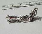 Sterling Silver 3D Man with Husky Dog Sled Charm