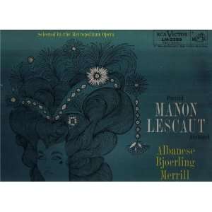  Puccini Manon Lescaut (Abridged) Mono LP. Licia Albanese 