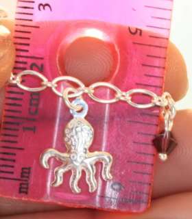 sterling silver 925 octopus bead bracelet 7 1/4 vintage estate antique 
