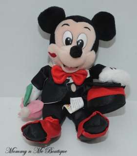 NWT Disney World Valentine Mickey Mouse Bean Bag Plush  