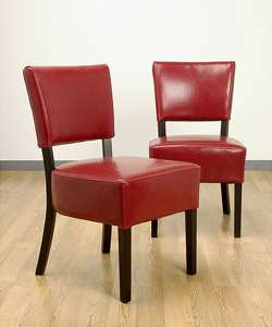 Wasatch Red Leather Dining Chairs (Set of Two )  
