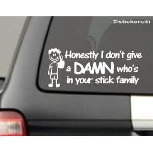   WHOS IN YOUR STICK FIGURE FAMILY Funny Vinyl Sticker 