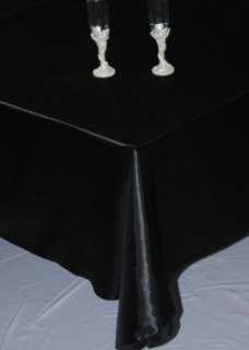Satin Black tablecloth ~ wedding, party ~ 72 square  