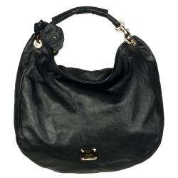 Jimmy Choo Sky Black Leather Hobo Bag  