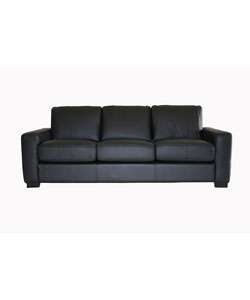 Portola Black Leather Sofa and Loveseat Set  