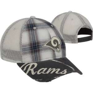 St. Louis Rams Retro Sport Plaid Mesh Back Slouch Adjustable Hat 