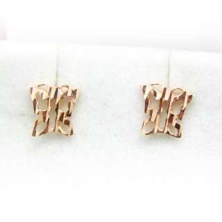 Butterfly Sterling Rose Gold Color Silver Stud Earrings  