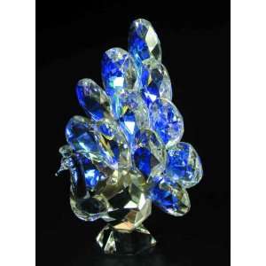  Horizontal Peacock Crystal Ornament  Color Feather