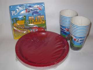 Birthday Party Pack Planes Trains cups, plates, napkins  