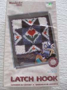 Country Star Quilt Latch Hook Rug Kit Pillow Top 12x12 NIB  