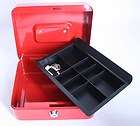 new steel cash money box register with lock and key