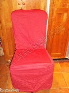 Pottery Barn Twill Side Tie Chair Dining Slipcover red  