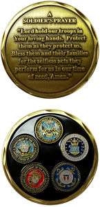 MILITARY USMC ARMY A SOLDIERS PRAYER CHALLENGE COIN NEW  