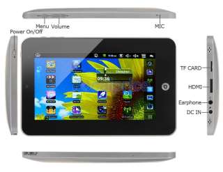 VIA WM8650 7 TFT Touchpad Android 2.2 Tablet PC Wi Fi 4G Hard Drive 