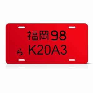 Japan Japanese Style K20z1 Engine Metal Novelty Jdm License Plate Wall 