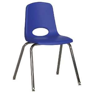   and School Comfortable 18 Plastic Stack Chair Chrome blue with Glide
