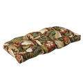Pillow Perfect Outdoor Brown/ Green Tropical Wicker Loveseat Cushion 