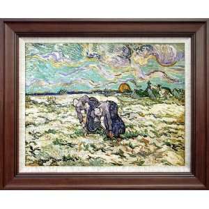 Hand Painted Oil Painting Vincent Van Gogh Two Peasant Women Digging 