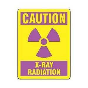  Caution Radiation Sign,10 X 7in,pink/yel   ACCUFORM