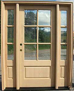 Craftsman 6 Lite Wood Entry Door w/ Sidelights Free S&H  
