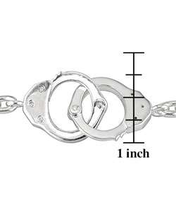 Sterling Silver CZ Handcuff Necklace  