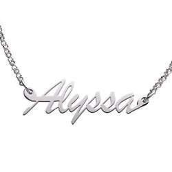 Sterling Silver Alyssa Script Name Necklace  